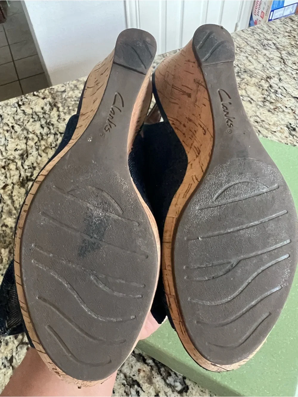 Clarks Artisan Fiddle Bow II Denim Slingback Sandals 7